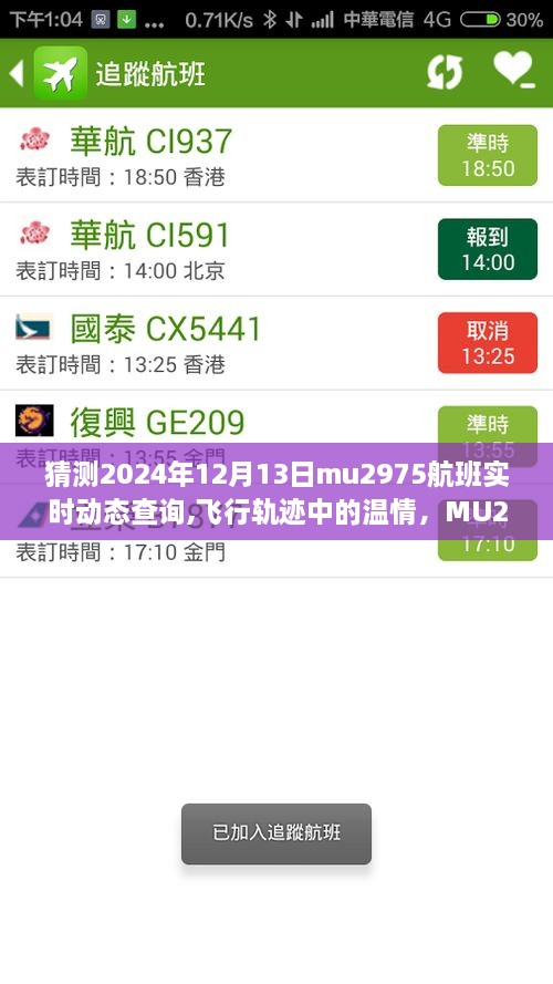 MU2975航班背后的故事，温情飞行轨迹与实时动态查询的期待之旅