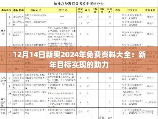 12月14日新奥2024年免费资料大全：新年目标实现的助力