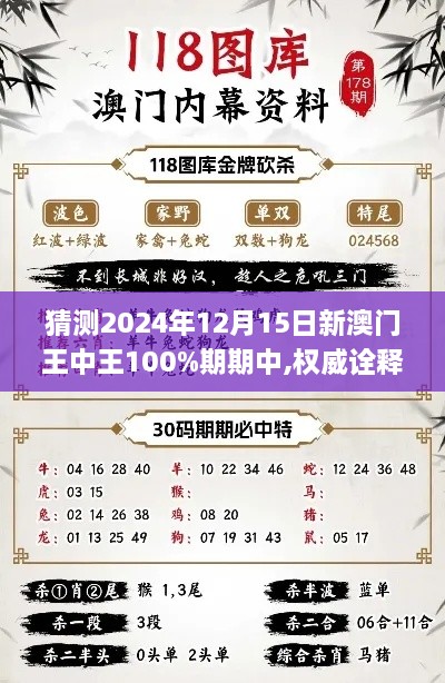 猜测2024年12月15日新澳门王中王100%期期中,权威诠释推进方式_手游版14.473