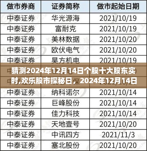 欢乐股市探秘日，揭秘2024年12月14日个股十大股东实时动态