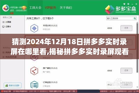 揭秘拼多多实时录屏观看入口，预测未来观看拼多多录屏体验，探索无限可能