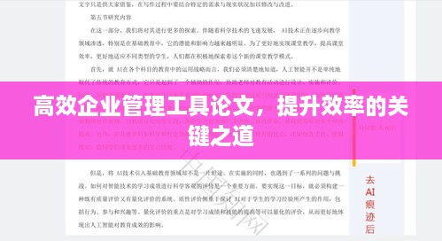 高效企业管理工具论文，提升效率的关键之道