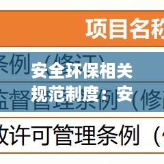 安全环保相关规范制度：安全环保管理规章制度 