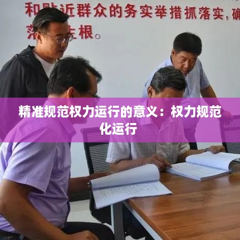 精准规范权力运行的意义：权力规范化运行 
