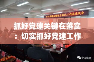 抓好党建关键在落实：切实抓好党建工作 
