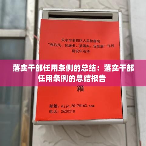 落实干部任用条例的总结：落实干部任用条例的总结报告 