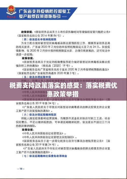 税费支持政策落实的感受：落实税费优惠政策举措 