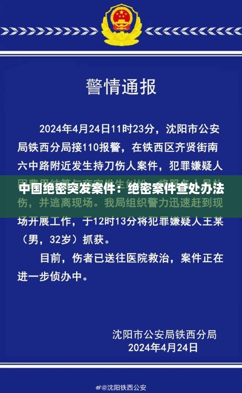 中国绝密突发案件：绝密案件查处办法 