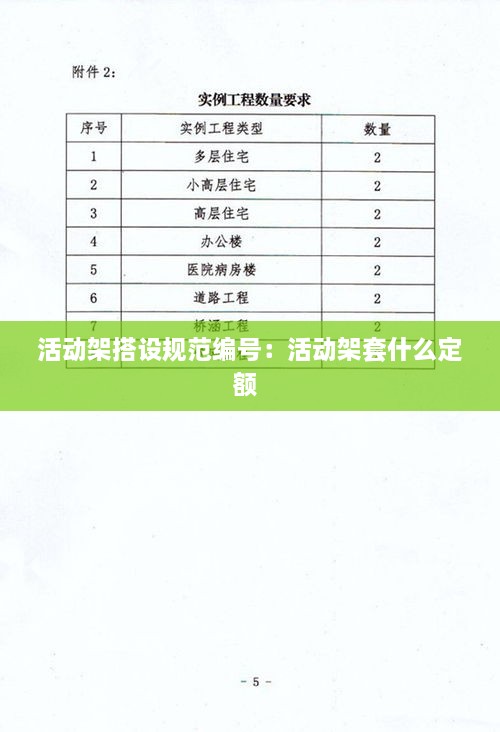 活动架搭设规范编号：活动架套什么定额 