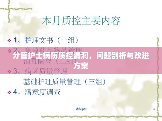 分管护士病历质控漏洞，问题剖析与改进方案