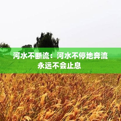 河水不断流：河水不停地奔流永远不会止息 