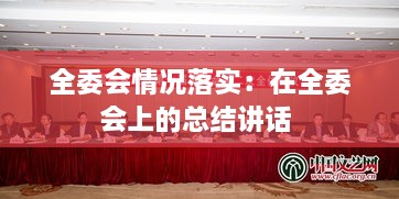 全委会情况落实：在全委会上的总结讲话 