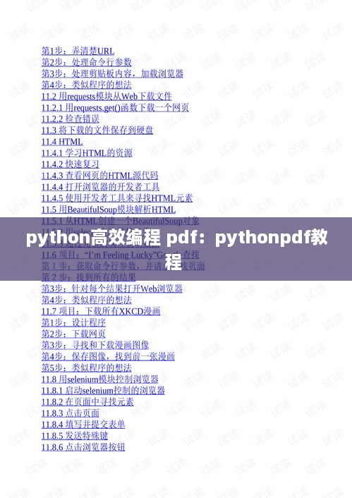python高效编程 pdf：pythonpdf教程 