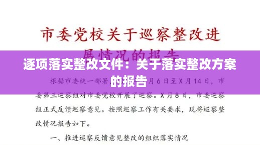 逐项落实整改文件：关于落实整改方案的报告 