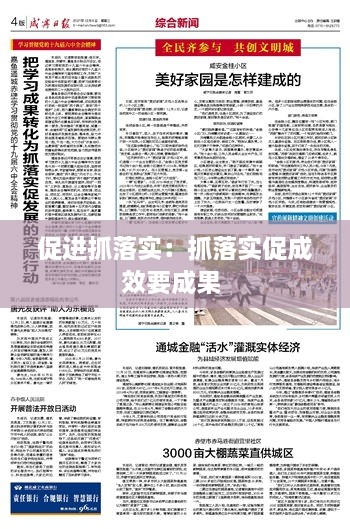 促进抓落实：抓落实促成效要成果 