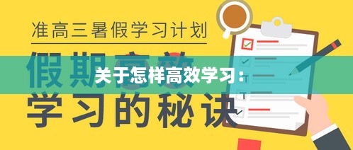 关于怎样高效学习： 