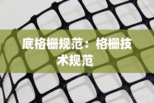 底格栅规范：格栅技术规范 