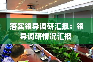 落实领导调研汇报：领导调研情况汇报 
