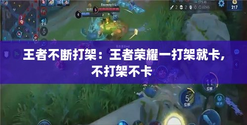 王者不断打架：王者荣耀一打架就卡,不打架不卡 
