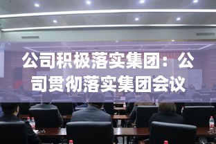 公司积极落实集团：公司贯彻落实集团会议精神 
