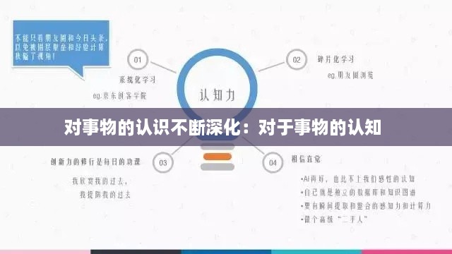 对事物的认识不断深化：对于事物的认知 