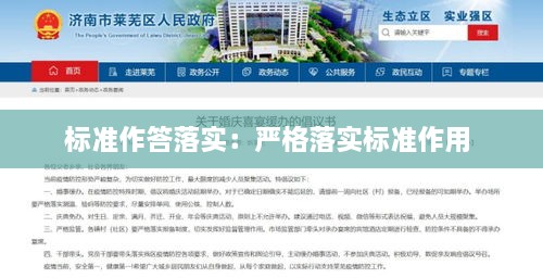 标准作答落实：严格落实标准作用 
