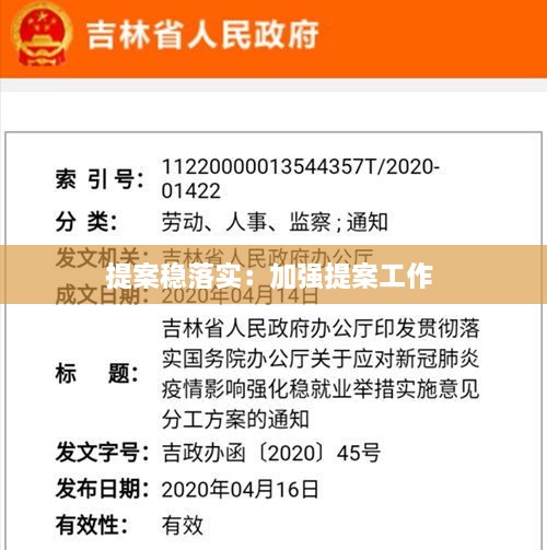 提案稳落实：加强提案工作 