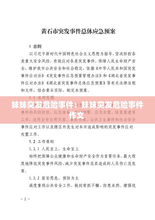 妹妹突发危险事件：妹妹突发危险事件作文 