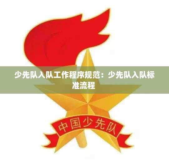 少先队入队工作程序规范：少先队入队标准流程 