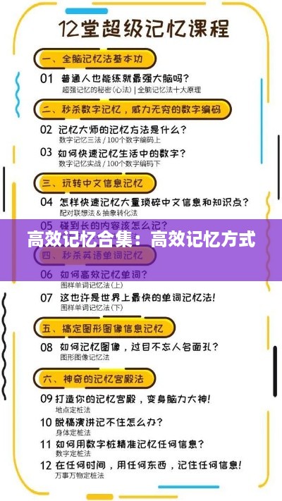 高效记忆合集：高效记忆方式 