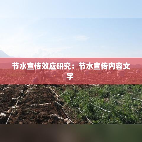 节水宣传效应研究：节水宣传内容文字 