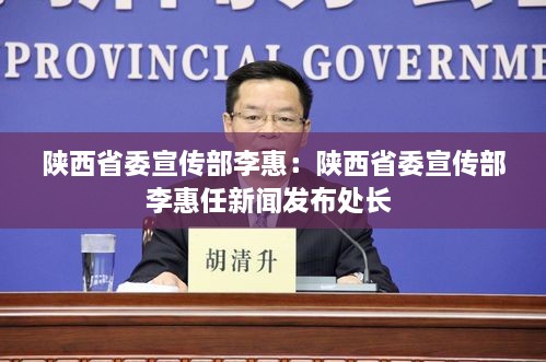 陕西省委宣传部李惠：陕西省委宣传部李惠任新闻发布处长 