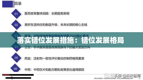 落实错位发展措施：错位发展格局 