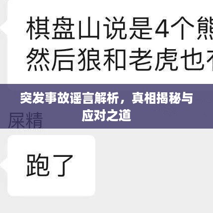 突发事故谣言解析，真相揭秘与应对之道
