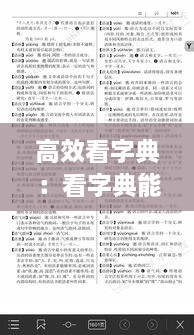 高效看字典：看字典能增加表达能力吗 