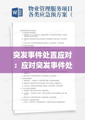 突发事件处置应对：应对突发事件处置预案 