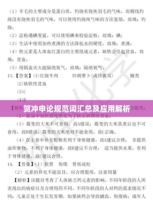 贺冲申论规范词汇总及应用解析