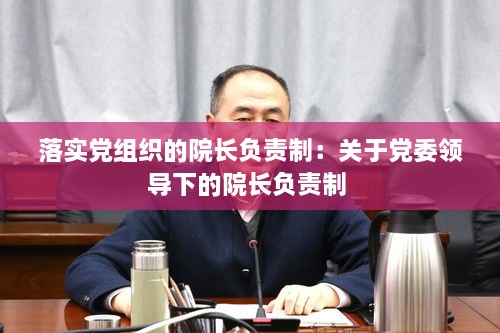 落实党组织的院长负责制：关于党委领导下的院长负责制 