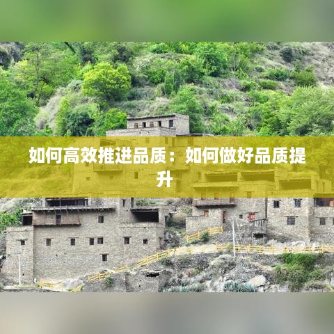 如何高效推进品质：如何做好品质提升 