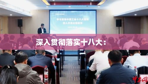 深入贯彻落实十八大： 