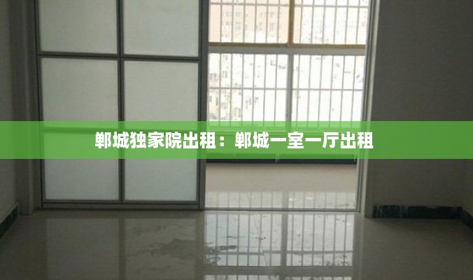 郸城独家院出租：郸城一室一厅出租 