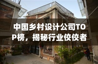 中国乡村设计公司TOP榜，揭秘行业佼佼者