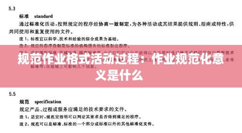 规范作业格式活动过程：作业规范化意义是什么 