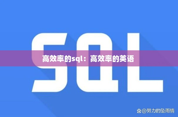 高效率的sql：高效率的英语 