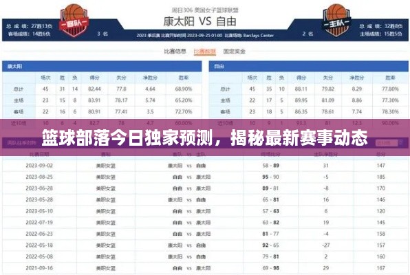 篮球部落今日独家预测，揭秘最新赛事动态