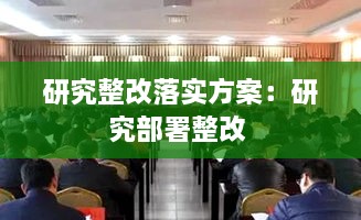 研究整改落实方案：研究部署整改 