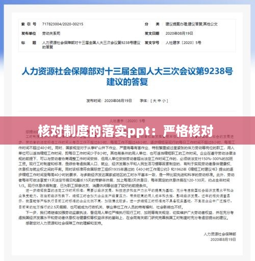 核对制度的落实ppt：严格核对 