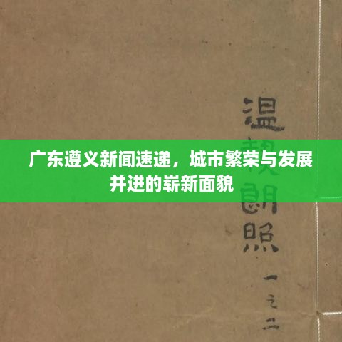 广东遵义新闻速递，城市繁荣与发展并进的崭新面貌