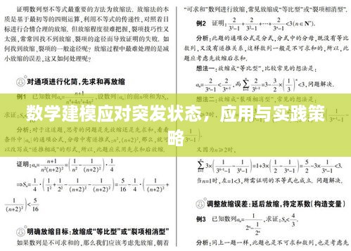数学建模应对突发状态，应用与实践策略