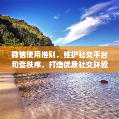 微信使用准则，维护社交平台和谐秩序，打造优质社交环境